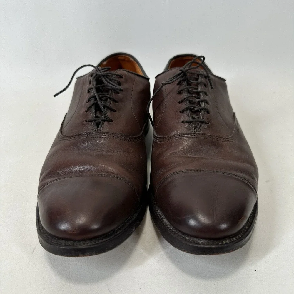 Allen Edmonds Park Avenue‎ Oxford Shoes Mens 9.5D Brown Leather Cap Toe